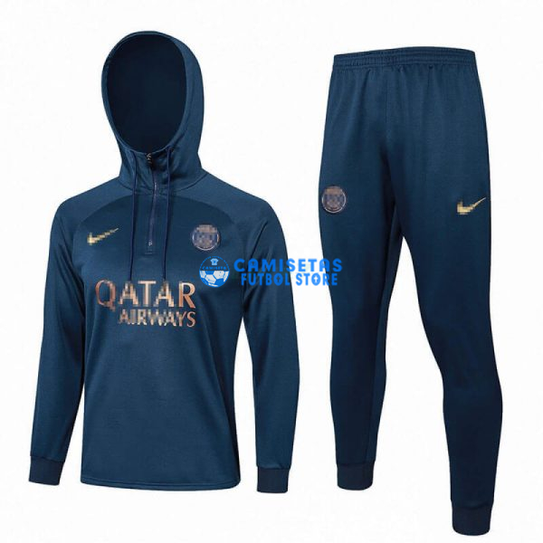 Sudadera de Entrenamiento PSG 2023/2024 Con Capucha Kit Azul Marino