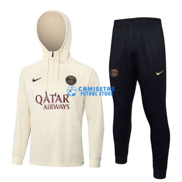 Sudadera de Entrenamiento PSG 2023/2024 Con Capucha Kit Beige