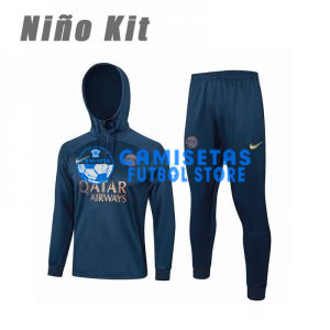 Sudadera de Entrenamiento PSG 2023/2024 Con Capucha Niño Kit Azul Marino