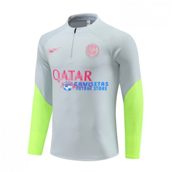 Sudadera de Entrenamiento PSG 2023/2024 Gris/Verde Fluorescente