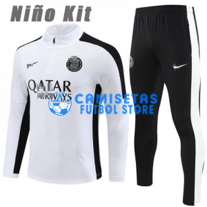 Sudadera de Entrenamiento PSG 2023/2024 Niño Kit Blanco/Negro