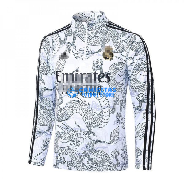 Sudadera De Entrenamiento Real Madrid 2023/2024 Blanco con Estampado