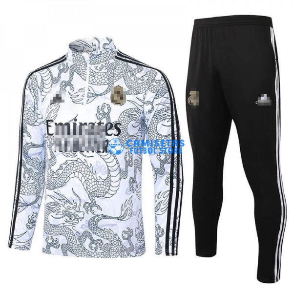 Sudadera De Entrenamiento Real Madrid 2023/2024 Kit Blanco con Estampado