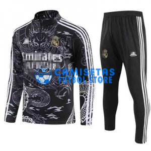 Sudadera de Entrenamiento Real Madrid 2023/2024 Kit Negro/Blanco