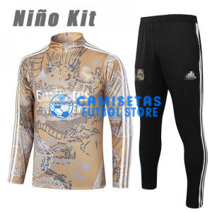 Sudadera De Entrenamiento Real Madrid 2023/2024 Niño Kit Beige con Estampado