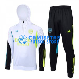 Sudadera De Entrenamiento Arsenal 2023/2024 Con Capucha Kit Blanco/Negro