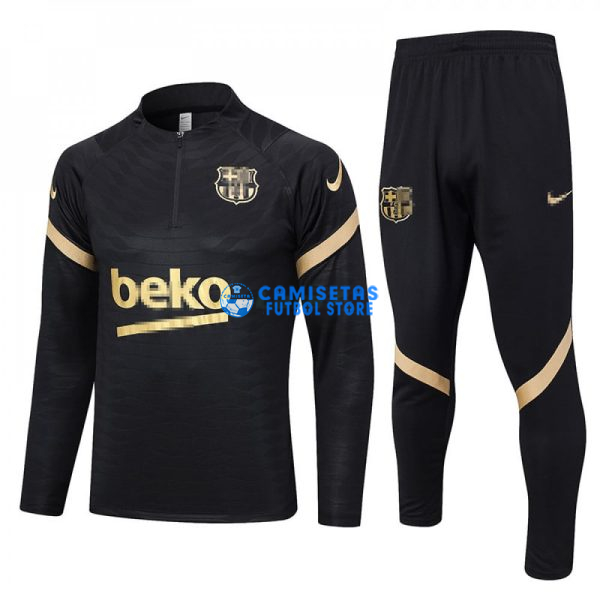 Sudadera De Entrenamiento Barcelona 2023/2024 Kit Negro/Dorado