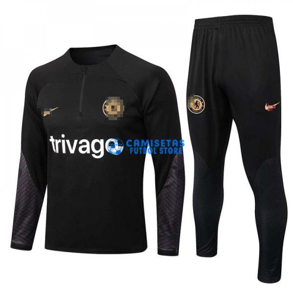 Sudadera De Entrenamiento Chelsea 2022/2023 Kit Negro con Mangas de Malla