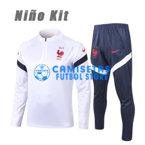 Sudadera de Entrenamiento Francia 2020 Niño Kit Blanco