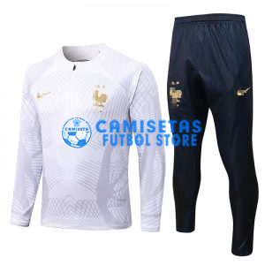 Sudadera De Entrenamiento Francia 2022 Kit Blanco/Gris