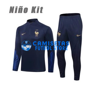 Sudadera De Entrenamiento Francia 2022 Niño Kit Azul