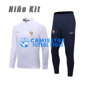 Sudadera De Entrenamiento Francia 2022 Niño Kit Blanco