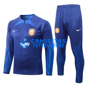 Sudadera de Entrenamiento Holanda 2022 Kit Azul Oscuro