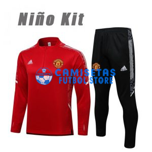 Sudadera De Entrenamiento Manchester United 2021/2022 Niño Kit Rojo