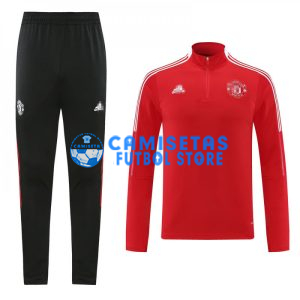 Sudadera de Entrenamiento Manchester United 2021/2022 Kit Rojo/Banco
