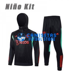 Sudadera De Entrenamiento Manchester United 2023/2024 Con Capucha Niño Kit Negro