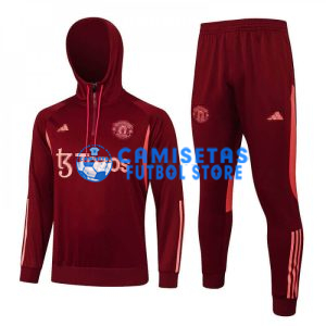 Sudadera De Entrenamiento Manchester United 2023/2024 Con Capucha Kit Rojo