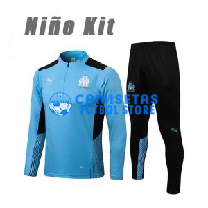 Sudadera De Entrenamiento Olympique Marsell 2021/2022 Niño Kit Azul Claro