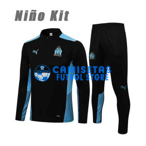 Sudadera De Entrenamiento Olympique Marsell 2021/2022 Niño Kit Negro