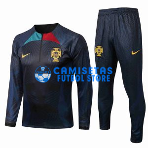 Sudadera de Entrenamiento Portugal 2022 Kit Negro/Azul