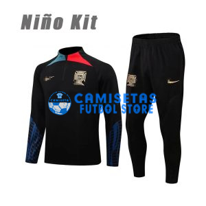 Sudadera De Entrenamiento Portugal 2022 Niño Kit Negro