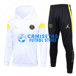 Sudadera De Entrenamiento PSG 2023/2024 Con Capucha Kit Blanco/Amarillo