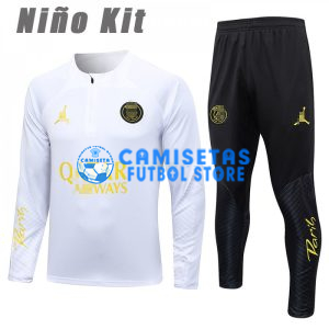 Sudadera De Entrenamiento PSG 2023/2024 Niño Kit Blanco/Amarillo