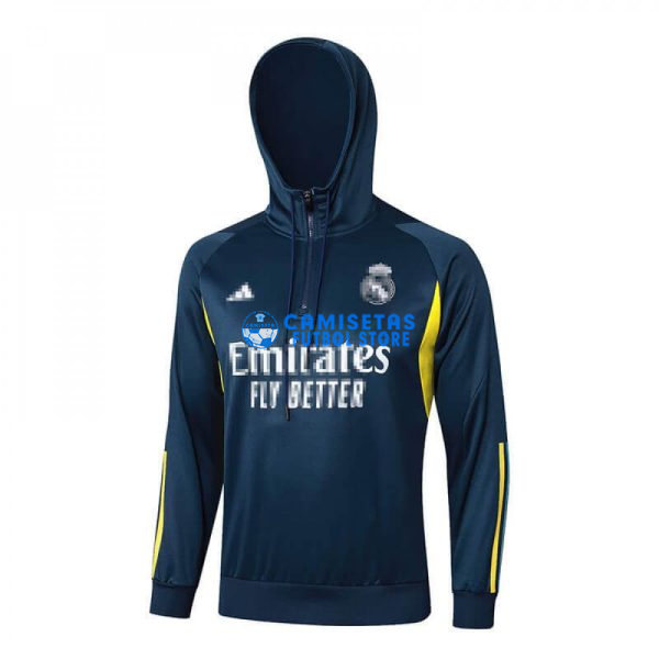 Sudadera De Entrenamiento Real Madrid 2023/2024 Con Capucha Azul Marino