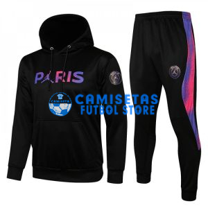 Sudadera PSG 2021/2022 Con Capucha Kit Negro Marca Policromo