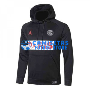 Sudadera PSG 2021/2022 Con Capucha Negro Marca Rojo/Blanco