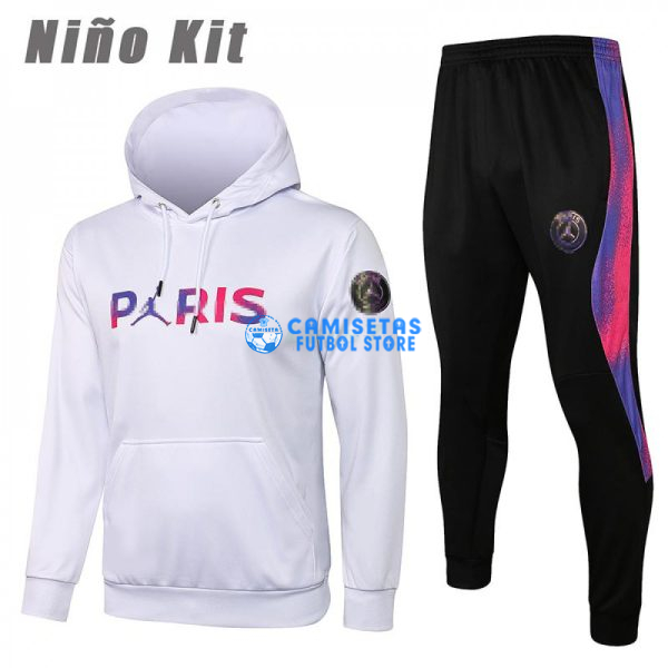 Sudadera PSG 2021/2022 Con Capucha Niño Kit Blanco Marca Policromo