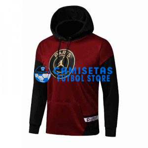 Sudadera PSG 2021/2022 Con Capucha Rojo Oscuro Manga Negro