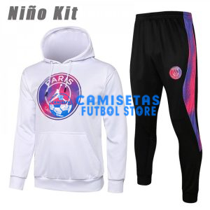 Sudadera PSG 2021/2022 Jordan Con Capucha Niño Kit Blanco