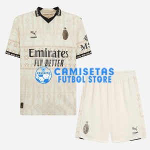 Camiseta AC Milan 4ª Equipación 2023/2024 Beige Niño Kit