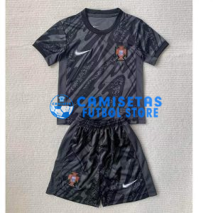 Camiseta De Portero Portugal 2024 Niño Kit Negro