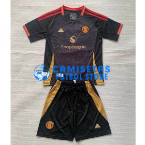 Camiseta Manchester United 2024/2025 Niño Kit Negro