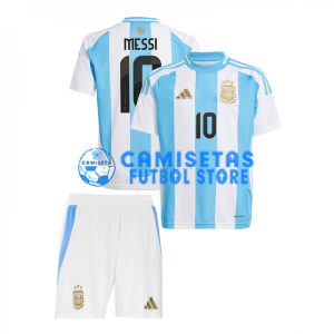 Camiseta Messi 10 Argentina 1ª Equipación 2024 Niño Kit