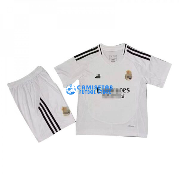 Camiseta Real Madrid 2024/2025 Blanco/Negro Niño Kit