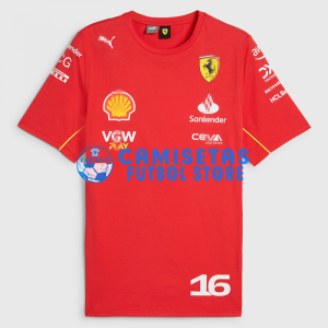 Camiseta Scuderia Ferrari F1 2024 Charles Leclerc #16 Rojo