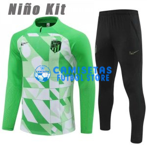 Sudadera de Entrenamiento Atlético de Madrid 2024/2025 Niño Kit Verde/Blanco