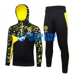 Sudadera de Entrenamiento Borussia Dortmund 2024/2025 Con Capucha Kit Negro/Amarillo con Estampado