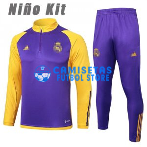 Sudadera De Entrenamiento Real Madrid 2024/2025 Niño Kit Morado/Amarillo