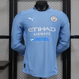 Manchester City 2024/2025 Manga larga de la 1ª equipación VERSIÓN JUGADOR