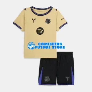 Camiseta Barcelona 2ª Equipación 2025/2026 Oro Niño Kit