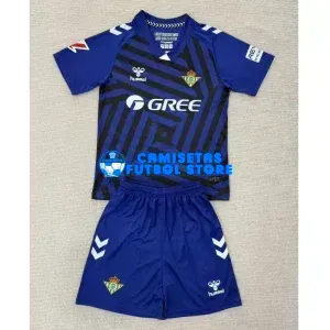 Camiseta de Portero Real Betis 2025/2026 Azul Marino Niño Kit con Parche La Liga