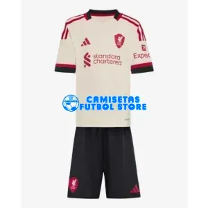 Camiseta Liverpool 2ª Equipación 2025/2026 Blanco Niño Kit