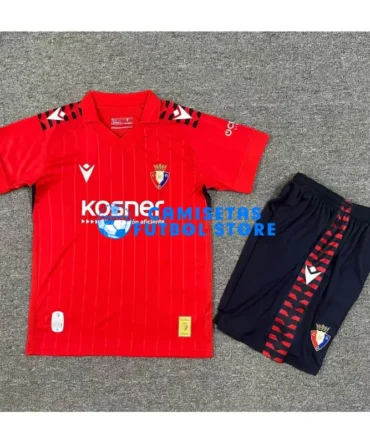 Camiseta Osasuna 1ª Equipación 2025/2026 Rojo Niño Kit