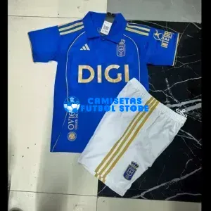 Camiseta Real Oviedo 1ª Equipación 2025/2026 Azul Niño Kit