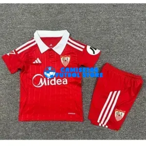 Camiseta Sevilla 2ª Equipación 2025/2026 Rojo Niño Kit con Parche La Liga
