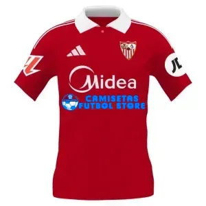 Camiseta Sevilla FC 2ª Equipación 2025/2026 Rojo con Parche La Liga